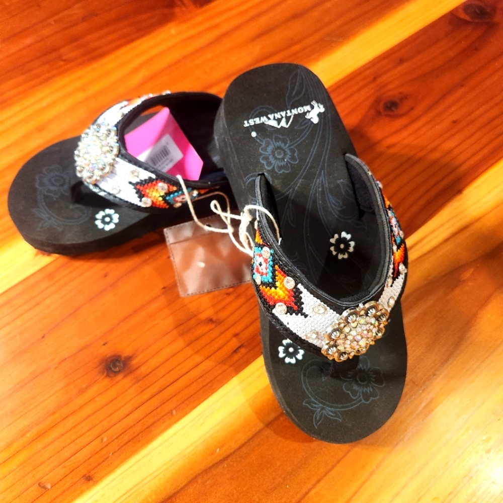 Montana West Flip-Flops, Little Girls Size M (1-2)